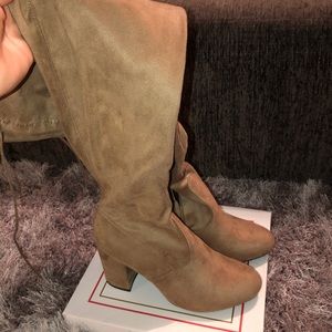 Over the knee heeled boots